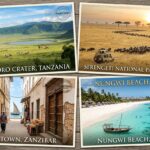 Ngorongoro Crater, Serengeti National Park, Stone Town, Nungwi Beach (Zanzibar)